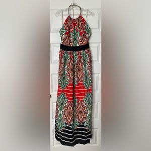 Eliza J Multicolor Halter Maxi Dress